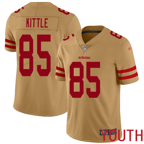 San Francisco 49ers Limited Gold Youth George Kittle NFL Jersey #85 Inverted Legend